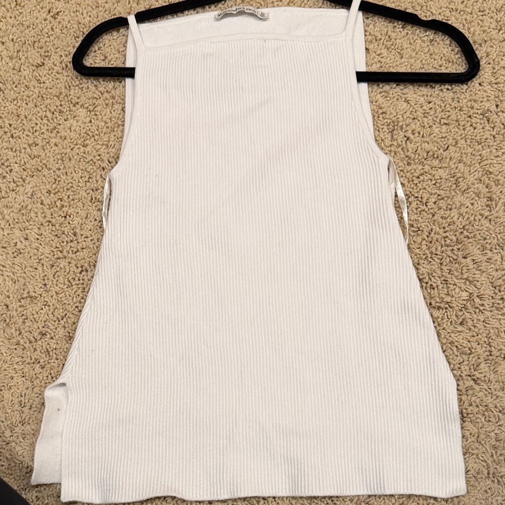 Abercrombie & Fitch White Ribbed Tank Top